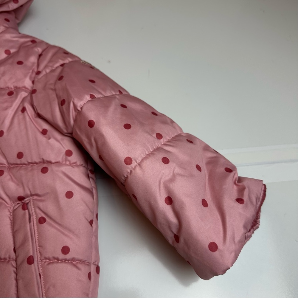 OshKosh B’gosh Pink Polka Dot Fleece Hooded Jacket | 18–24M - Picture 7 of 10